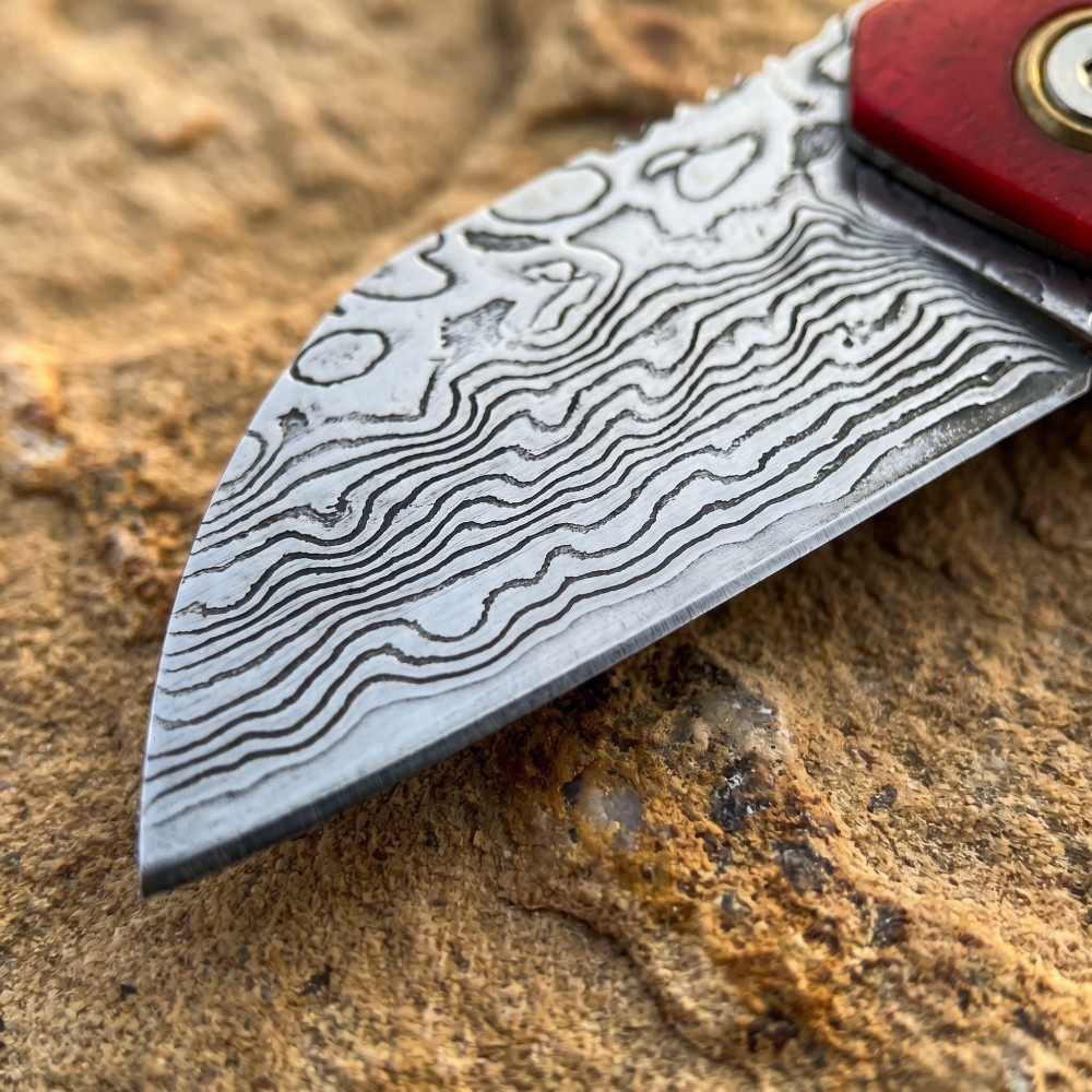 Vintage Damascus EDC Folding K - Vintage Collectible Pocket Knives review and price