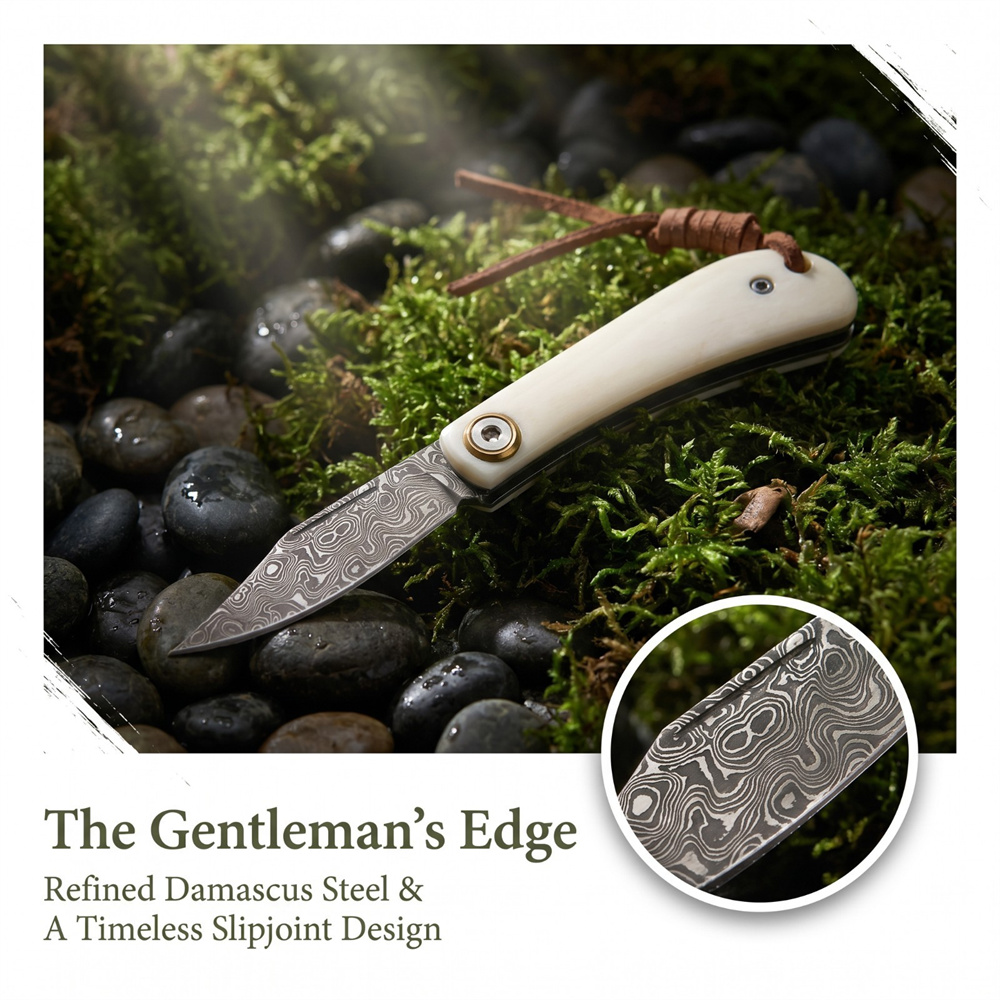 Vintage Damascus Folding EDC P - Vintage Collectible Pocket Knives review and price
